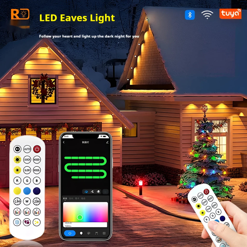 Outdoor eaves lighting string with planets design and remote control for courtyard decoration