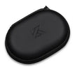 Black oval leather earphone storage bag for EDX PRO and compatible audio accessories