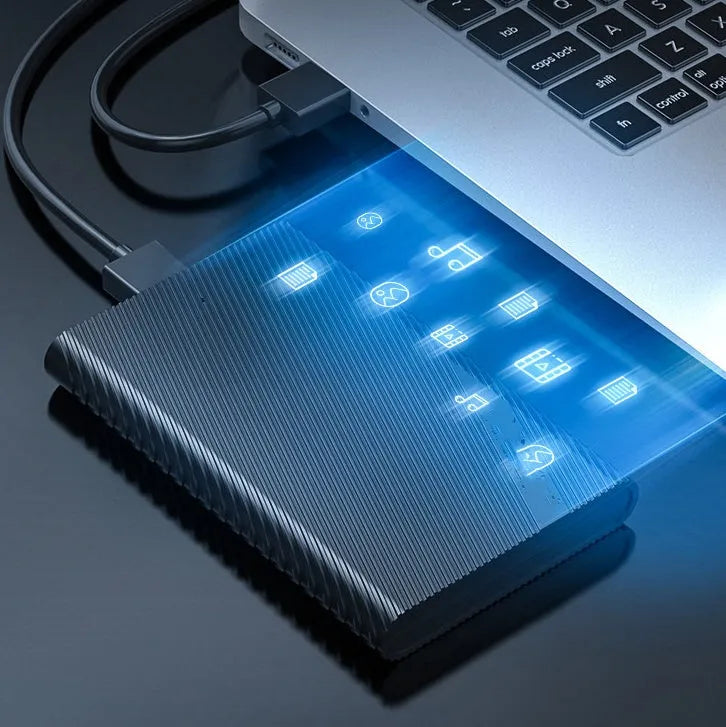 Black ABS plastic 2.5-inch USB 3.0 external hard drive case for laptop SSD or HDD enclosure