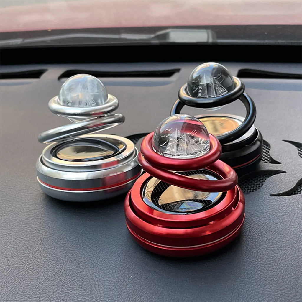 Creative Car Perfume Decoration aluminium alloy rotating incense holder hanging planet shape solid Cologne Black