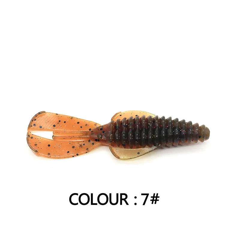 8cm soft bait fishing lure in PVC material with colour variations for freshwater predator angling