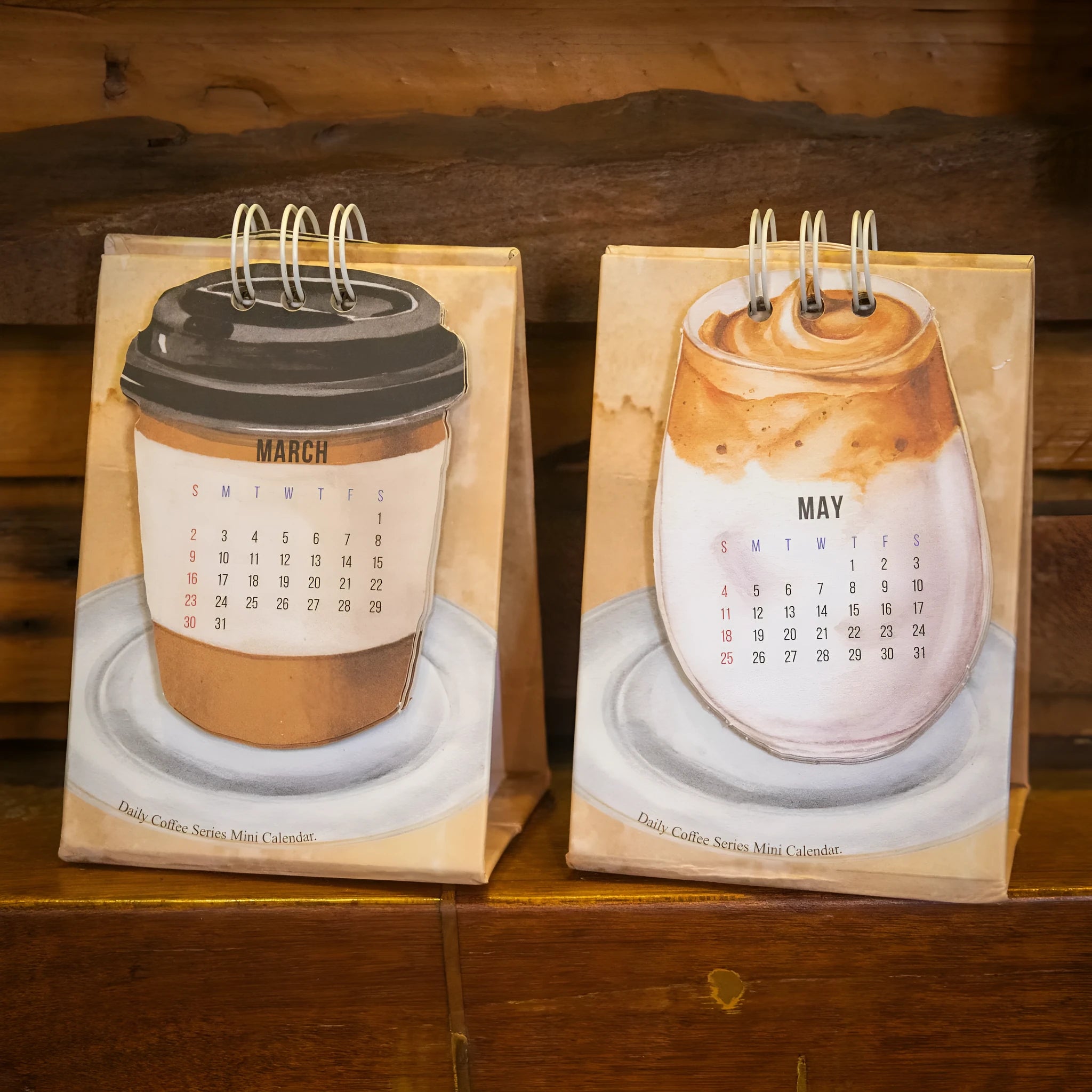 Mini coffee desk calendar 2025 with inspirational quotes and simple modern design