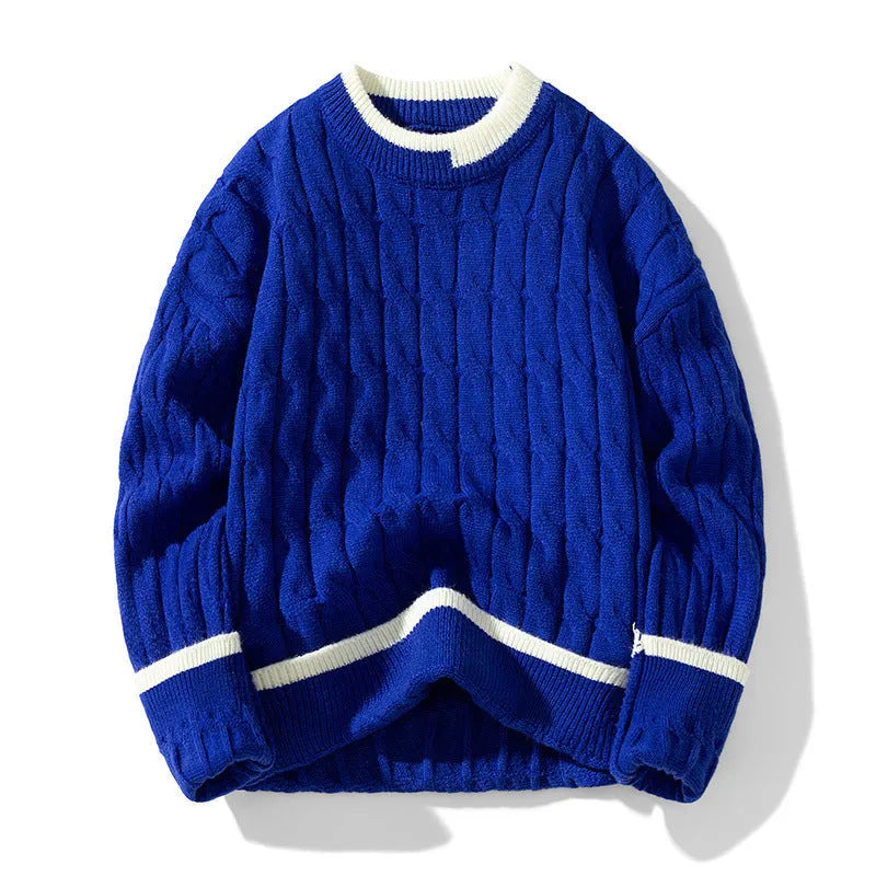 Men's two-piece modal acrylic loose fit sweater in sport style with long sleeves