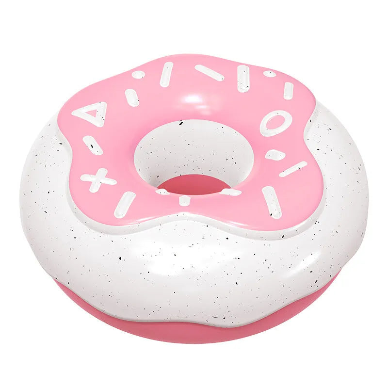 TPR molar cleaning donut dog toy in pink colour with textured surface and sound features