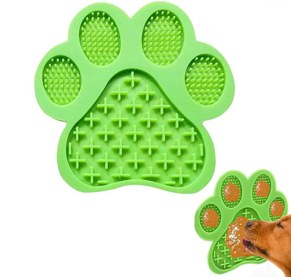 Bone-texture silicone dog licking mat with suction cups in multiple colour options