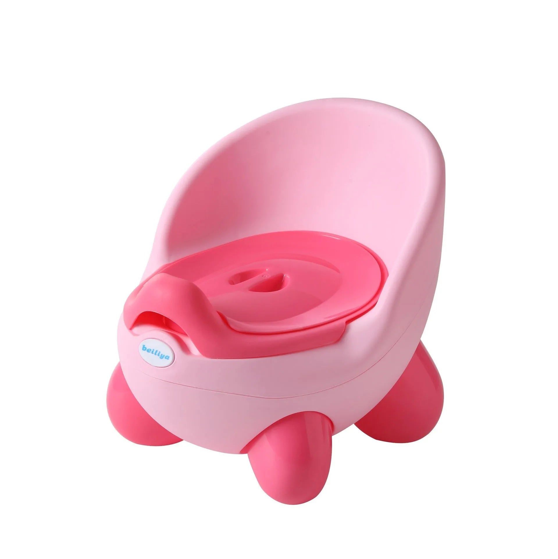 Cartoon-themed baby toilet training stool with splash guard in blue PP plastic