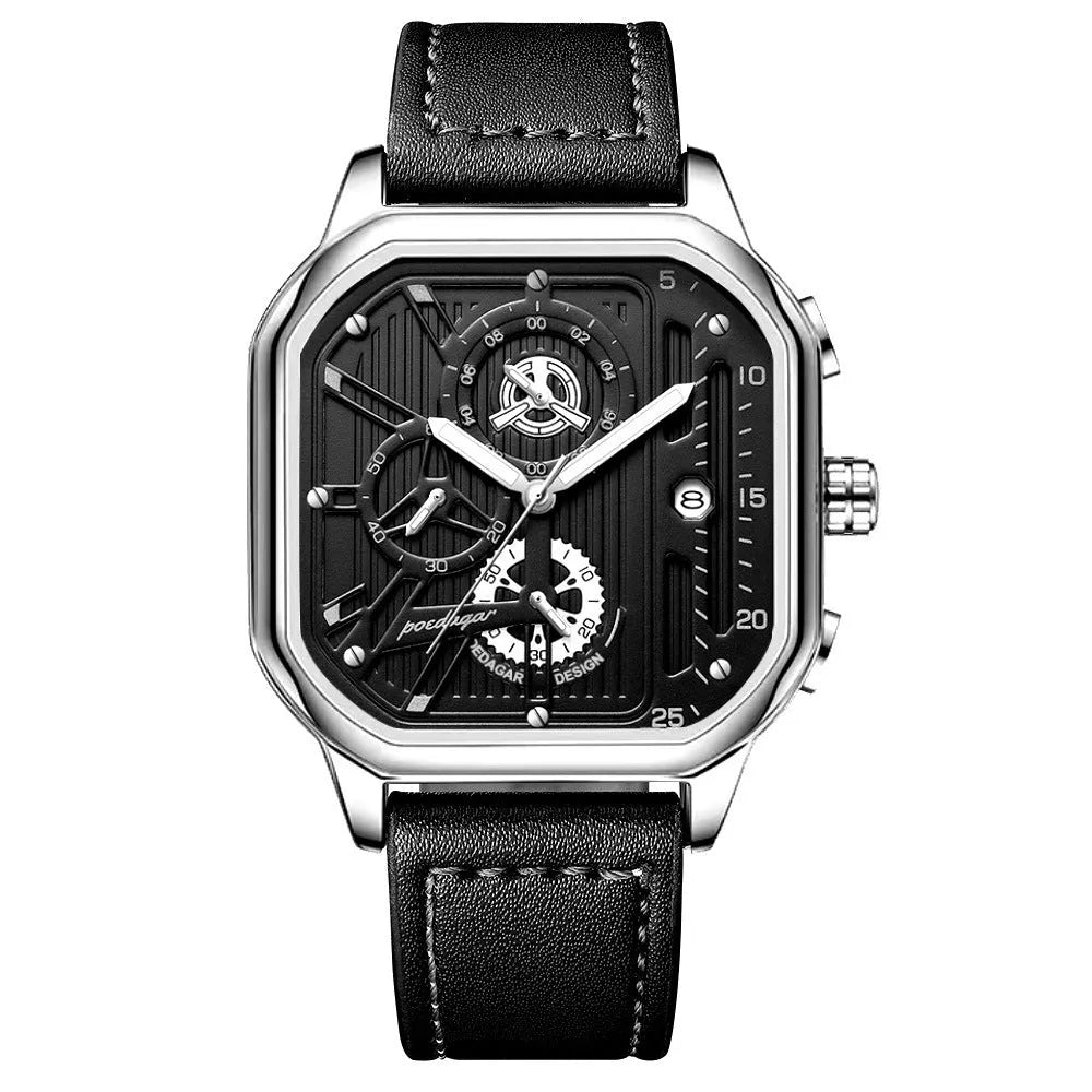 Men's sports quartz watch with 8mm thick belt-style strap in multiple colour variations