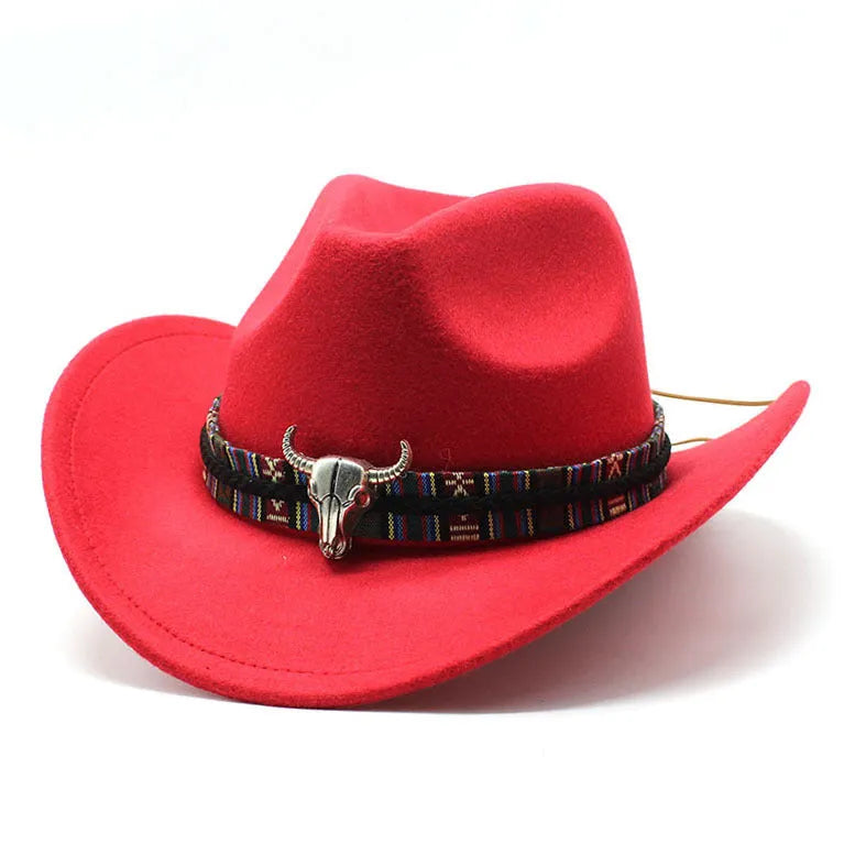Polyester cowboy hat with bell crown in multiple colour options showing Western styling