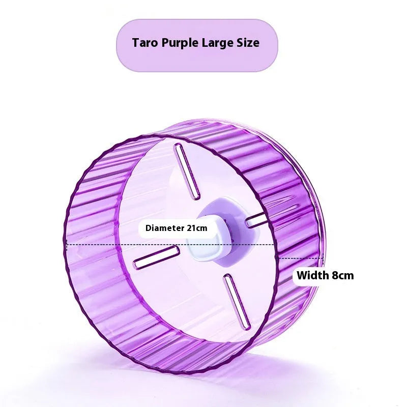 A green plastic parrot running wheel toy for bird cage exercise.