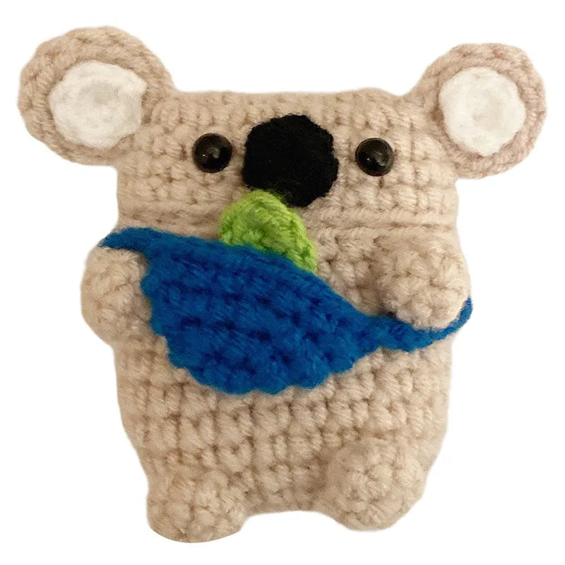 Handmade knitted koala bear backpack design protective case for Apple AirPods wireless earbuds