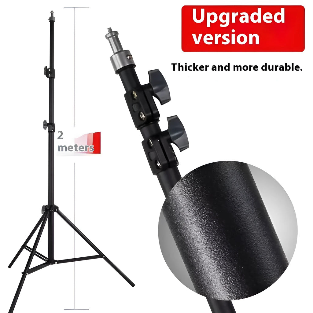 Tripod light stand for floor photography with mobile phone holder and adjustable height options