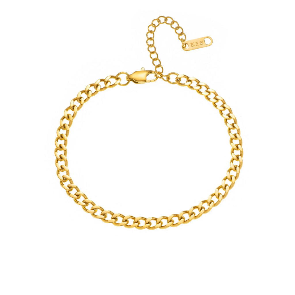 Titanium steel number and letter necklace with gold electroplated finish on grinding chain design
