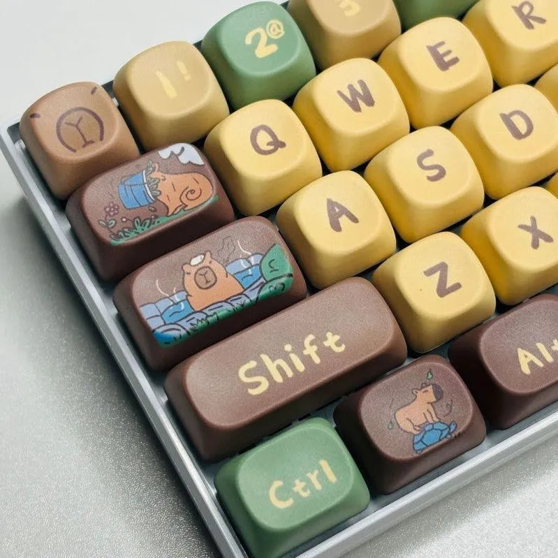 Capabala PBT Girl MOA Height 130 key ABS mechanical keyboard keycap set