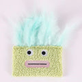 Big mouth explosion head shaped cat plush toy in four colours: blue, green, orange, purple