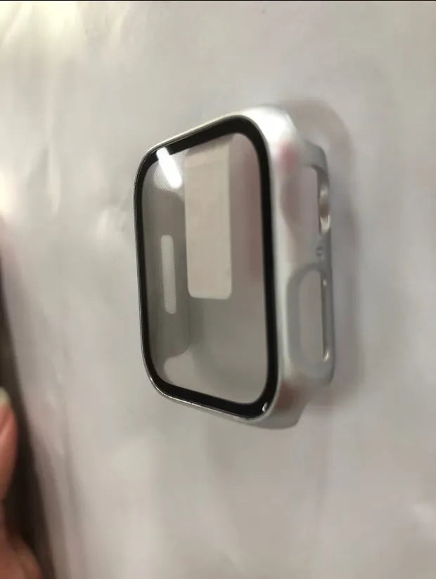 PC tempered film Apple Watch case with tempered glass front and PC back shell in multiple colours