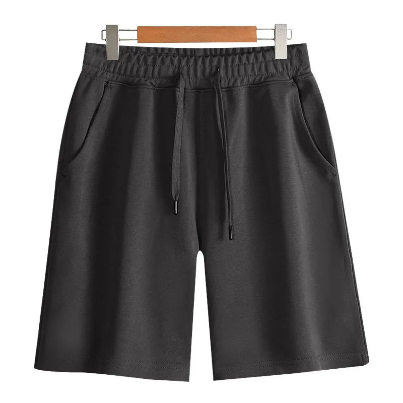 Cotton summer shorts with micro-elastic fabric in straight cut design showing colour options