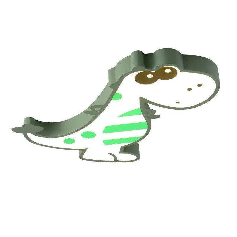 Green cartoon dinosaur ceiling light with dimmable function and PVC shade