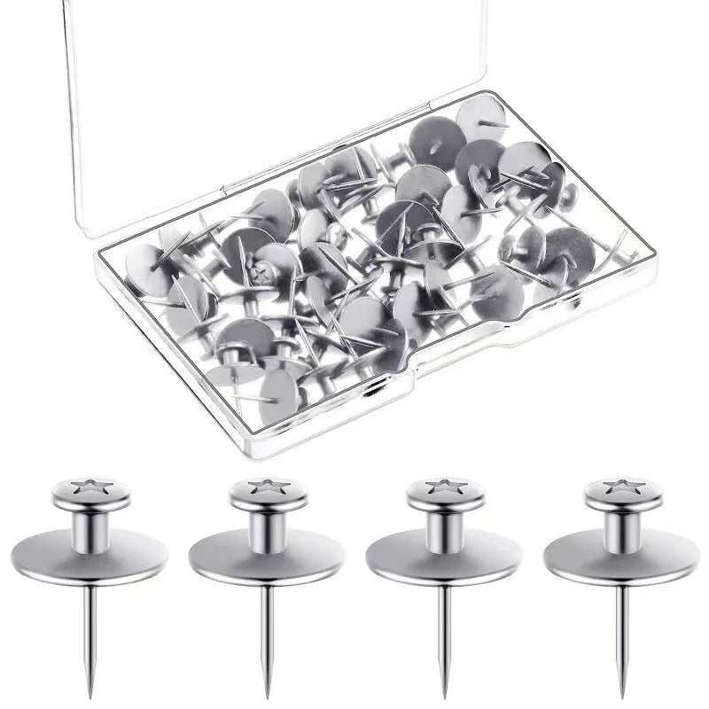 Black plastic I-shaped corkboard nails thumbtacks in PP box packaging for noticeboards