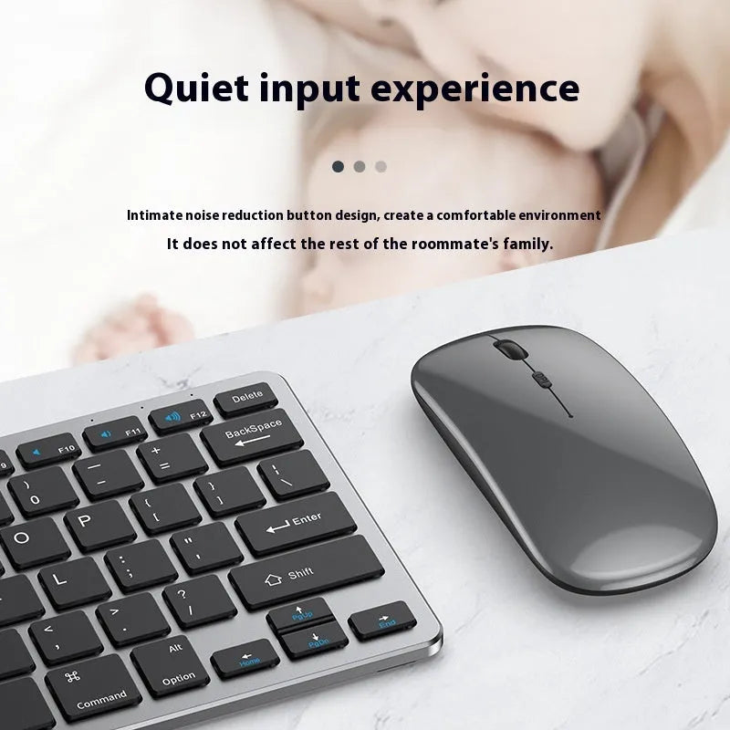 Wireless keyboard and mouse combination in black, gun colour or silver with USB receiver and keyboard cover