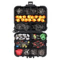 263-piece fishing accessory set with copper tube sinkers and stainless steel split shot weights in red and white