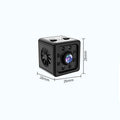 Black ABS sports camera cube measuring 26cm with mounting bracket
