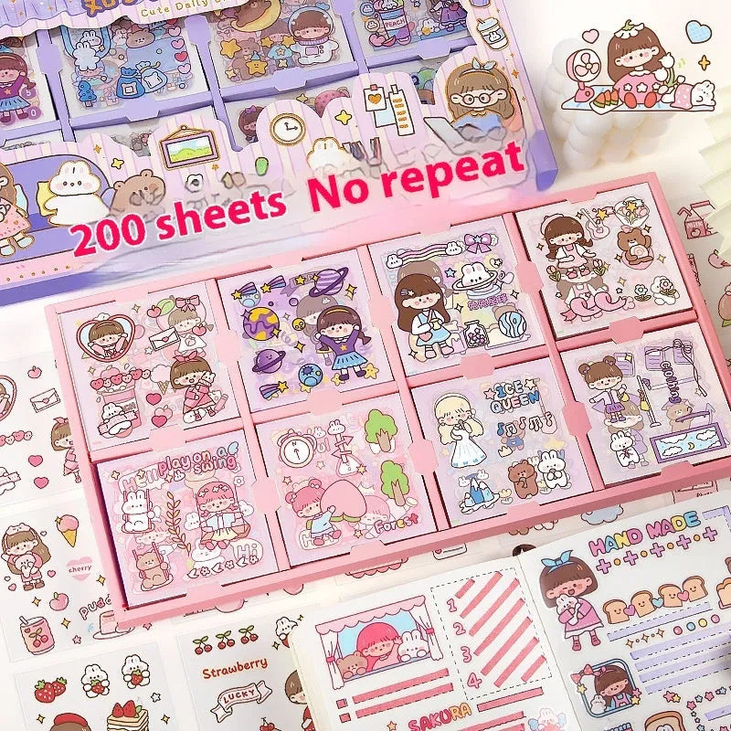 Children's goo card sticker pack with five colour collection options for notebook decoration