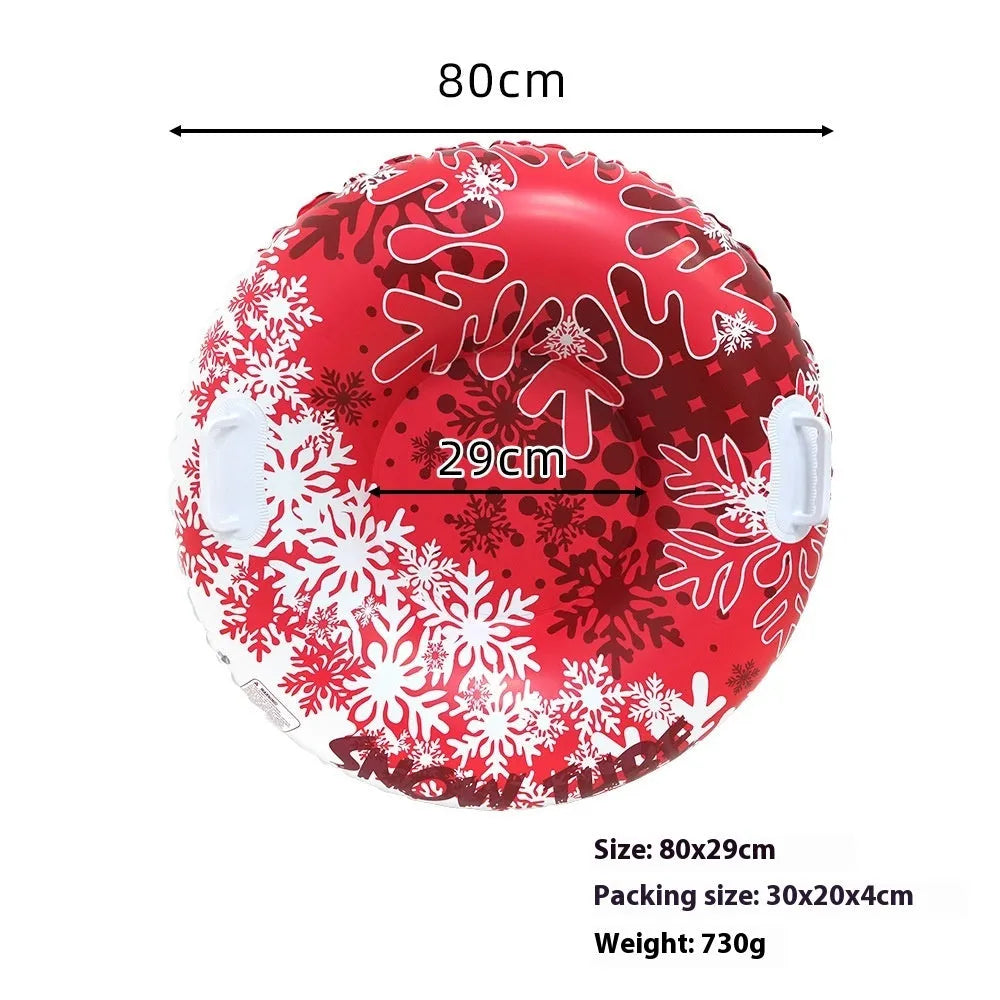 Outdoor winter PVC skiing ring with printed design in snow mountain pattern