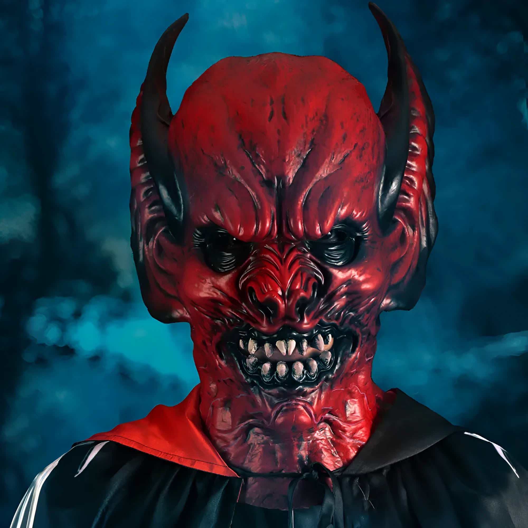Red bat-shaped party hood mask made from RP foam for Halloween and costume events