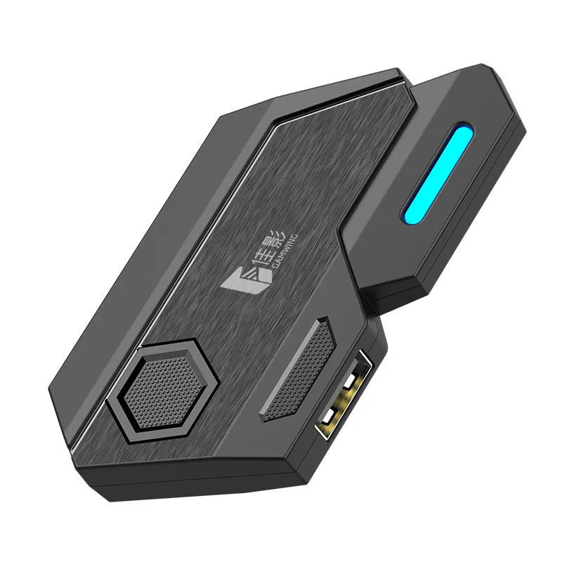 Gamwing Jiaying black USB converter for keyboard and mouse mobile gaming compatibility.
