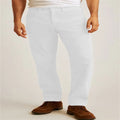 Straight-leg corduroy trousers in a solid colour on a mid-waist model.