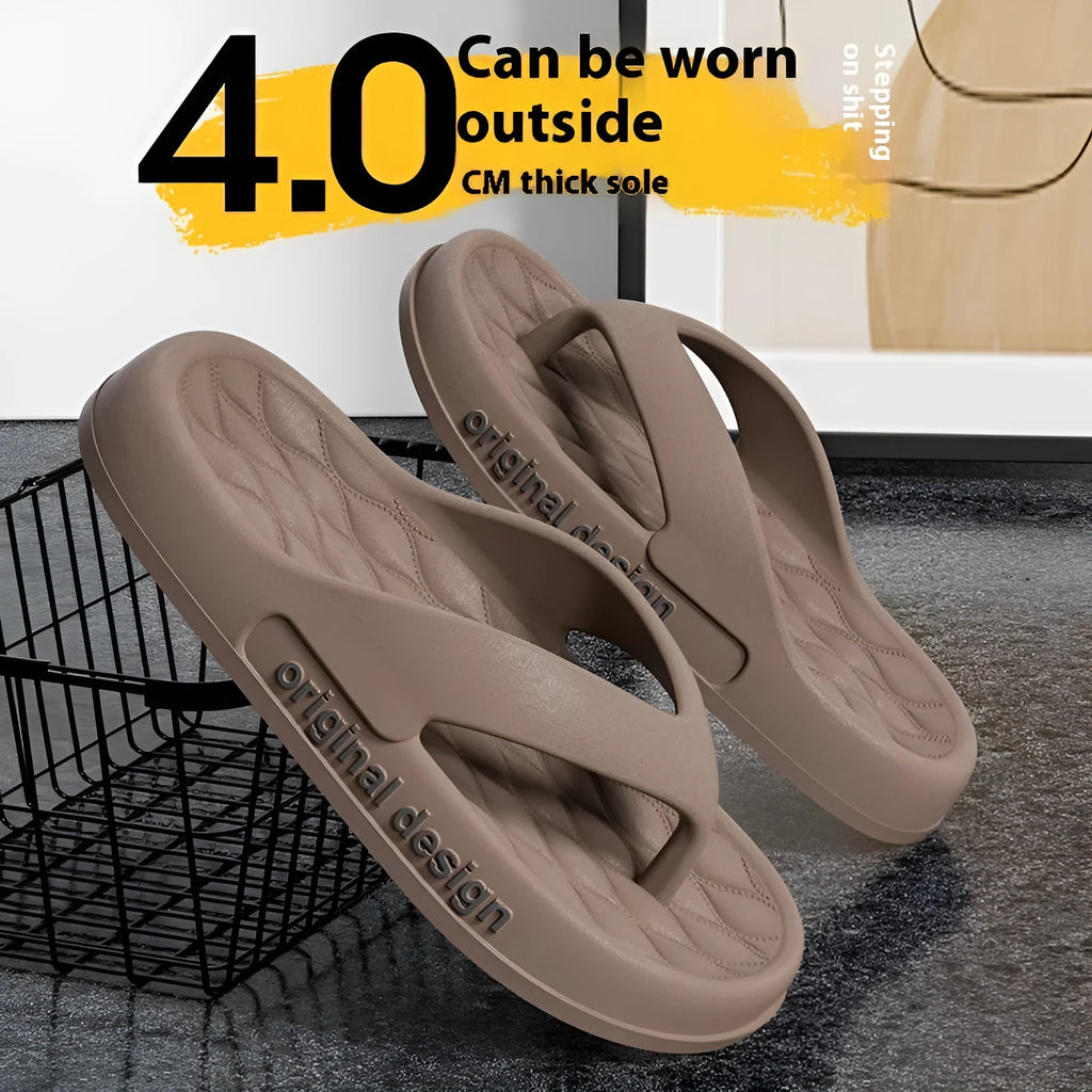 Men's EVA flip flops slippers in various colours showing open-toe beach shoe design
