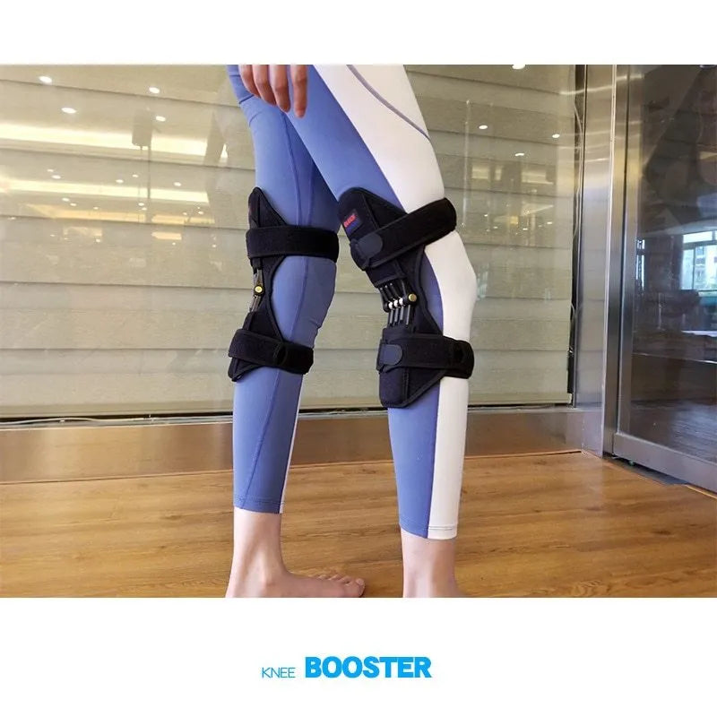 Adjustable spring knee brace patella support for mountaineering and sports activities