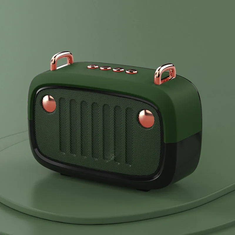 Small black portable Bluetooth speaker with USB port on a plastic and ABS cabinet.