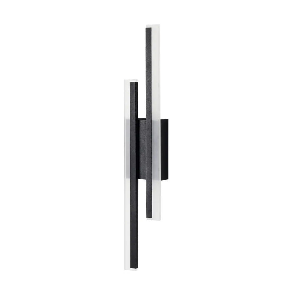 Gold finish double line wall lamp with LED light source measuring 500mm length