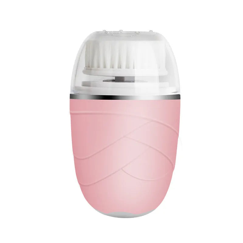 Electric rechargeable facial pore cleaner with silicone bristles in Golden colour
