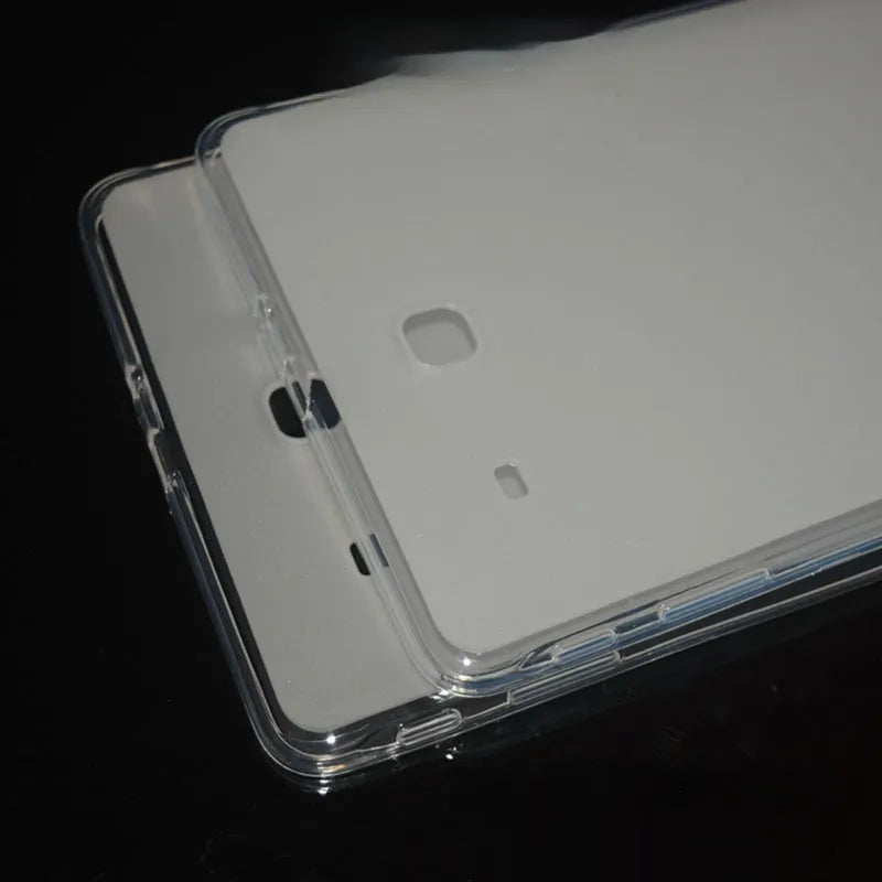 Clear transparent white ultra-thin silicone tablet protective case minimalist design