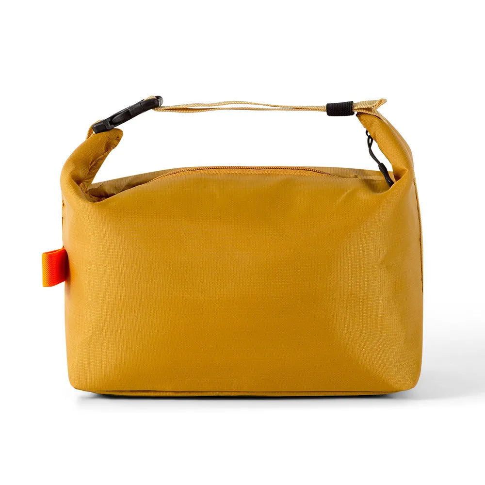 Japanese-style insulated lunch bag in Army Green colour with wide top opening.