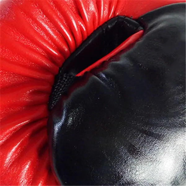 Adult PU boxing gloves in multiple colours including red, blue, white, pink, and orange