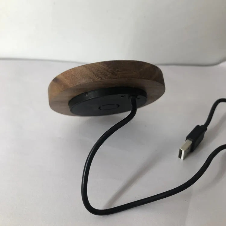 60mm round black embedded wireless charging module for furniture installation