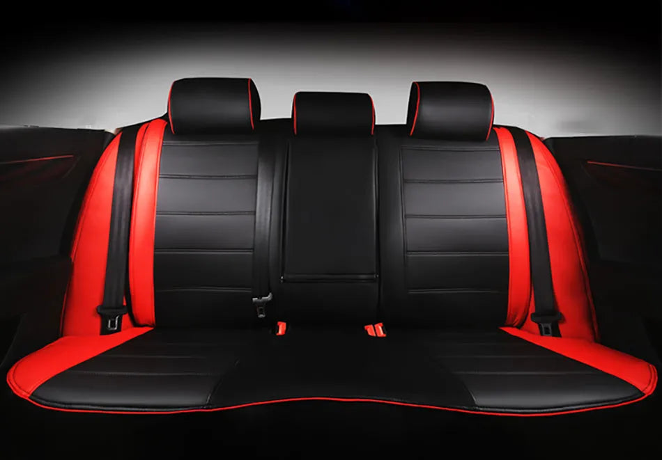 Cow leather car seat cover in binding style with universal all-season fit