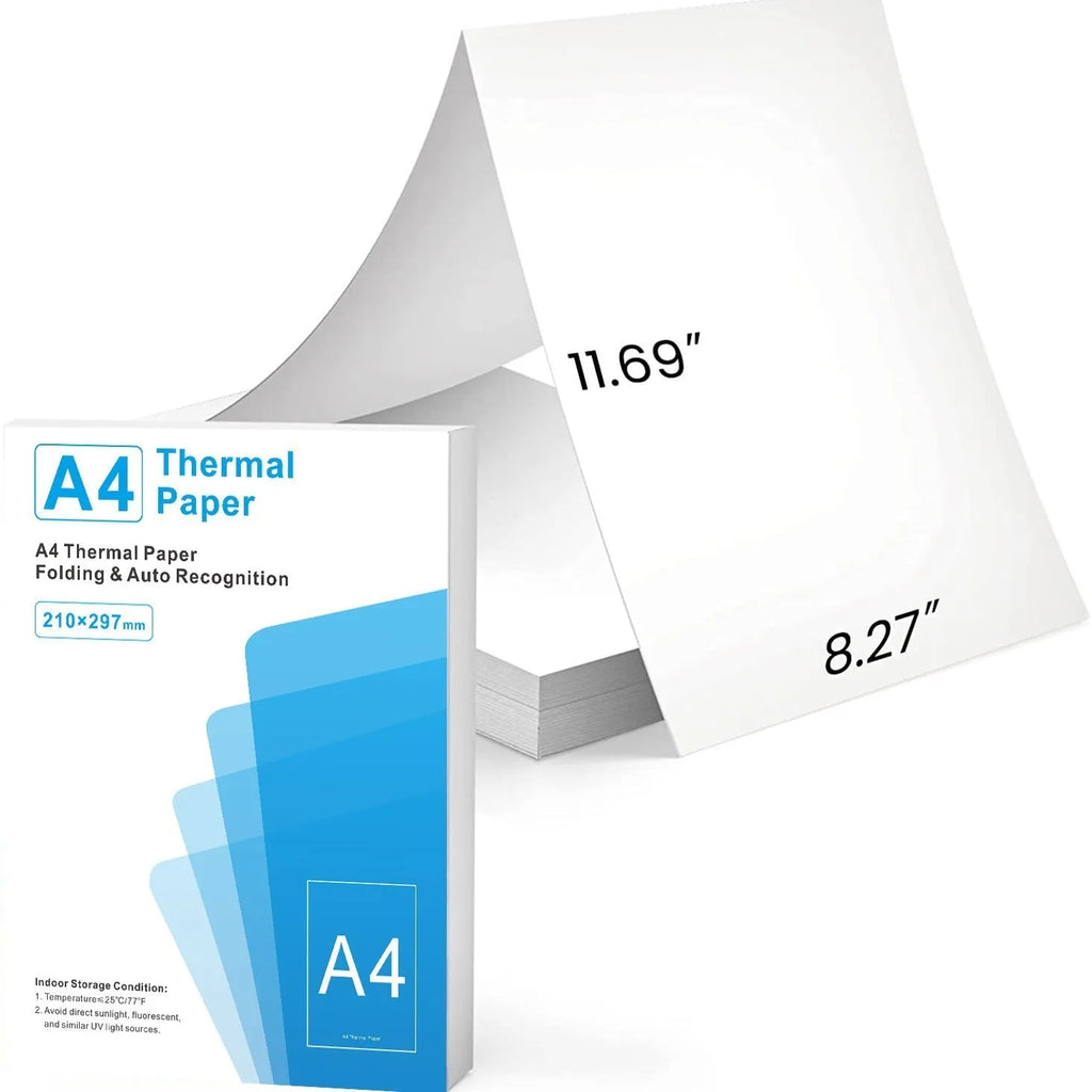 White A4 thermal printer paper in colour box packaging for commercial printing applications