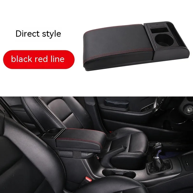 Universal car armrest box cover in plastic with height increase function