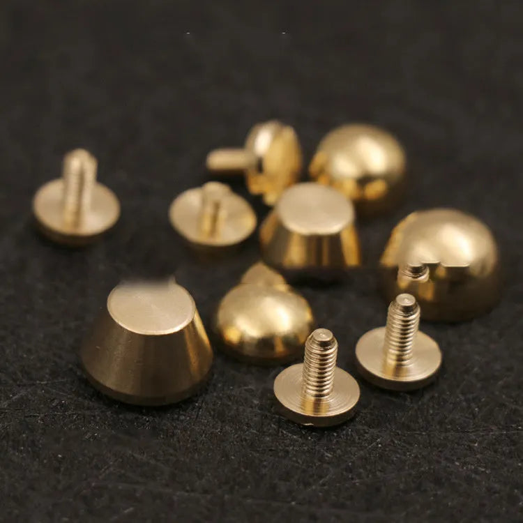 Brass decorative buckle jewellery components in round and bucket foot nail shapes
