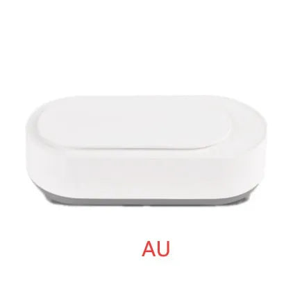 White portable ultrasonic cleaner with stainless steel tank for jewellery glasses watch cleaning