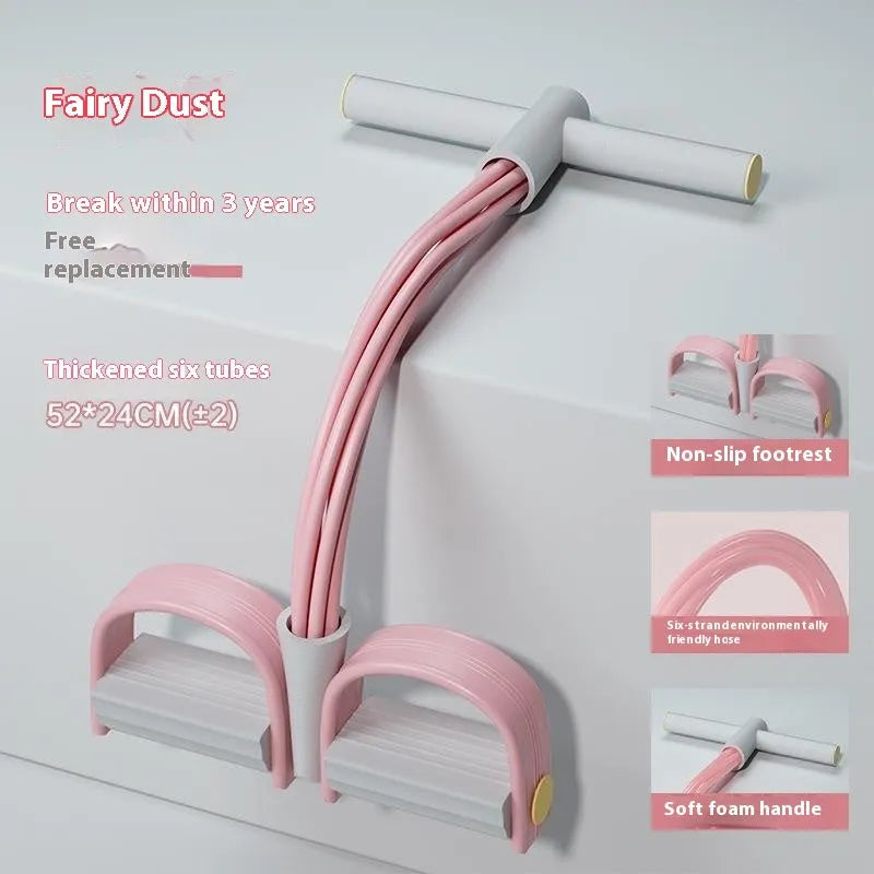 Purple belly slimming pedal tension device with pull rope for waist and arm toning exercises