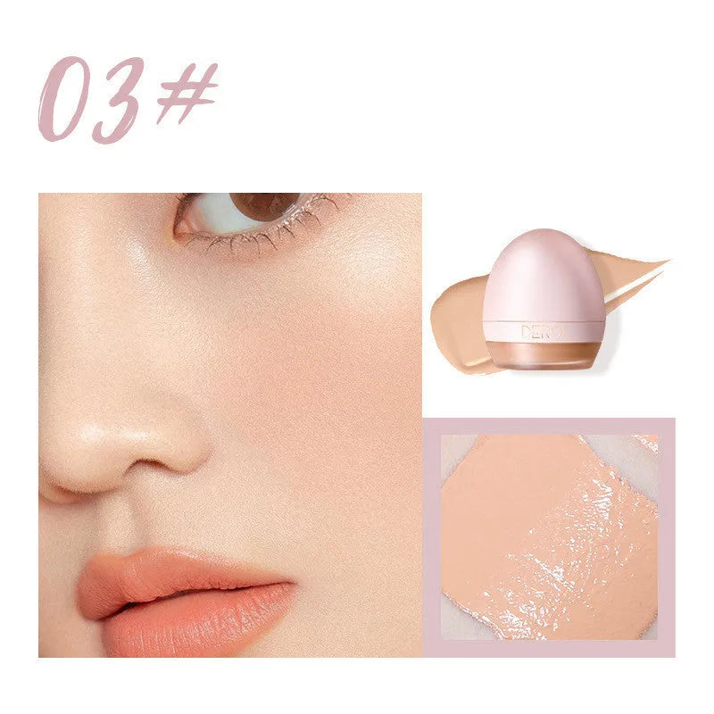 4-colour lightweight foundation concealer cream with makeup sponge in compact 55g packaging