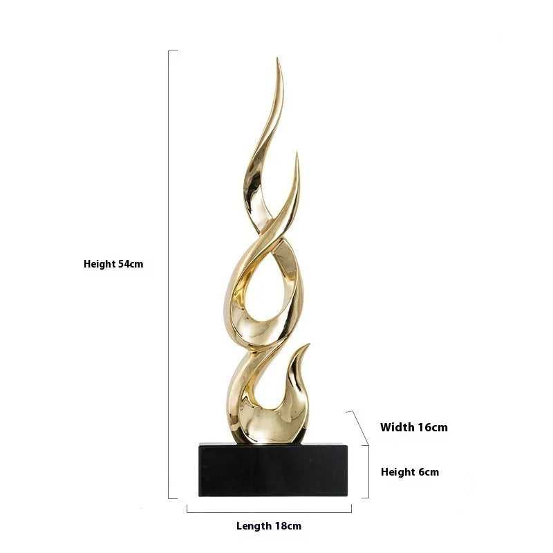Resin high-rise festival ornament in modern minimalist style with metallic finish