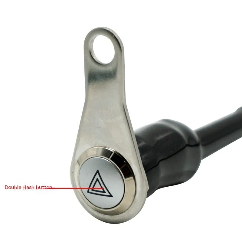 Black stainless steel motorcycle switch with illuminated light ring for double flashing control