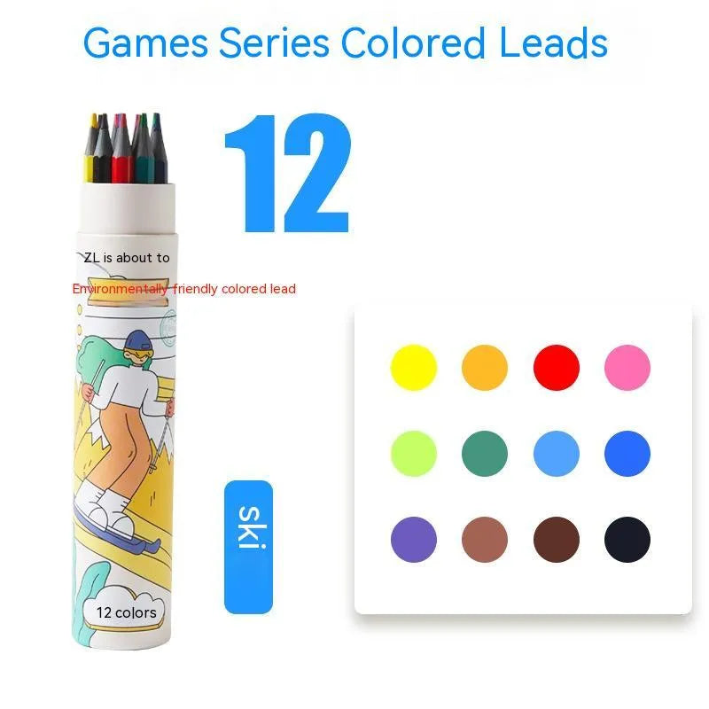 Zhenglin Sports Series colour pencils in 24 and 36 colour sets with paper barrels