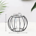 Nordic glass and iron desktop decoration in hexagonal shape with gold spray paint finish